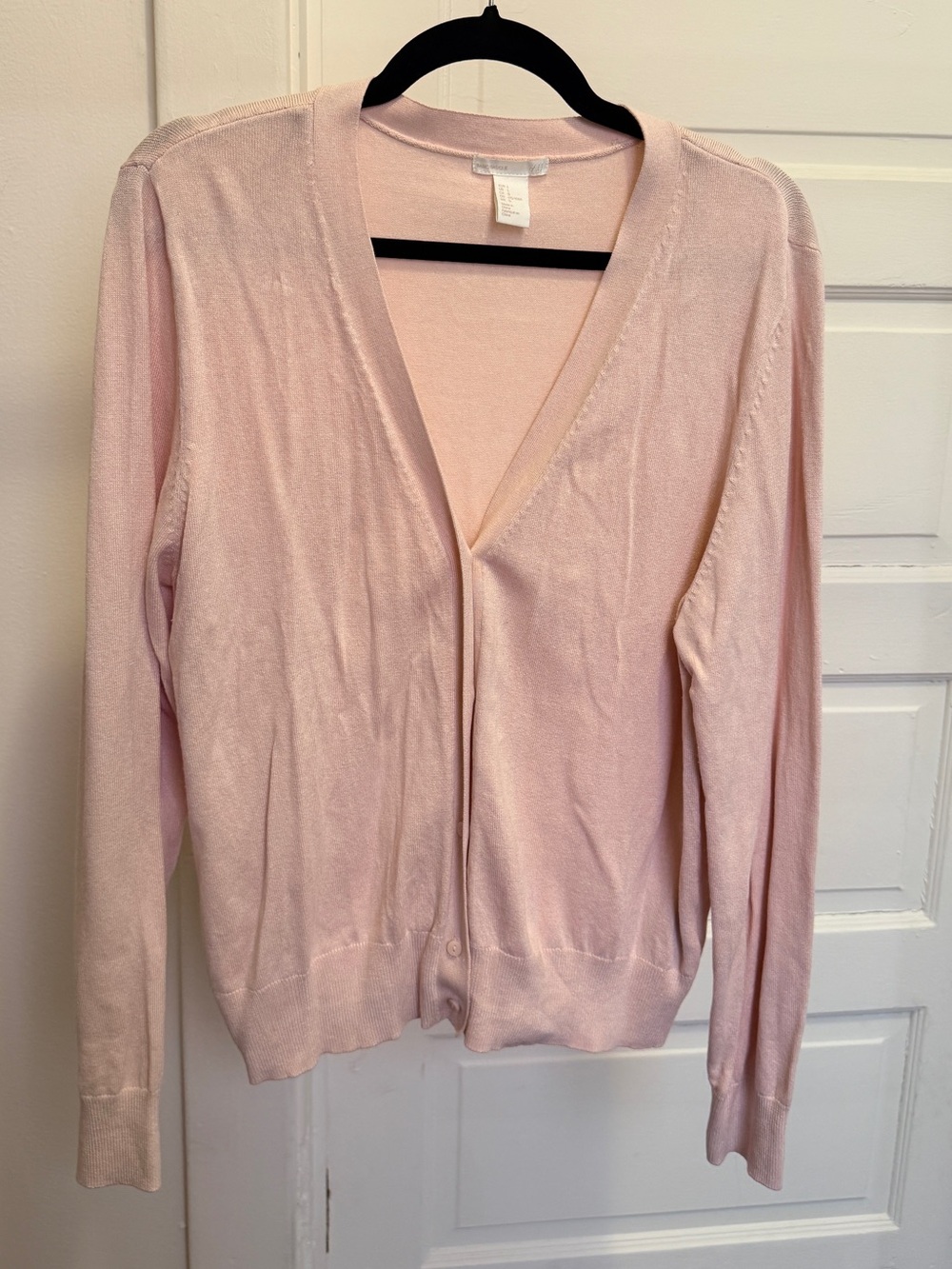H&M Pale Pink V-Neck Button Front Cardigan